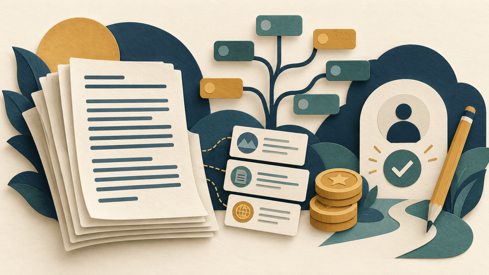 Agility Writer review Paper-cut article drafts, a branching topic map, citation tabs, credit tokens, and an editorial approval gate