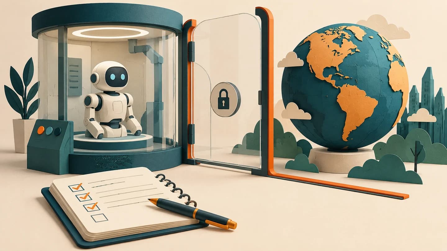 An agent test chamber separated from the internet by a closed gate