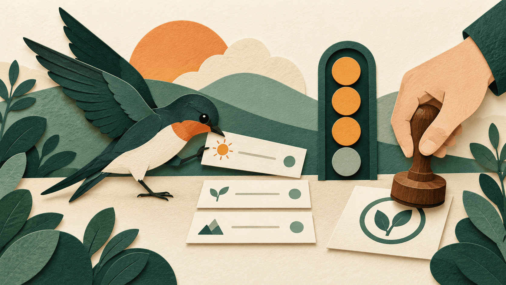 Claude Haiku 5.5 Launch: Measure Cost per Accepted Task A small bird organizing short task cards beside a token meter and an approval stamp