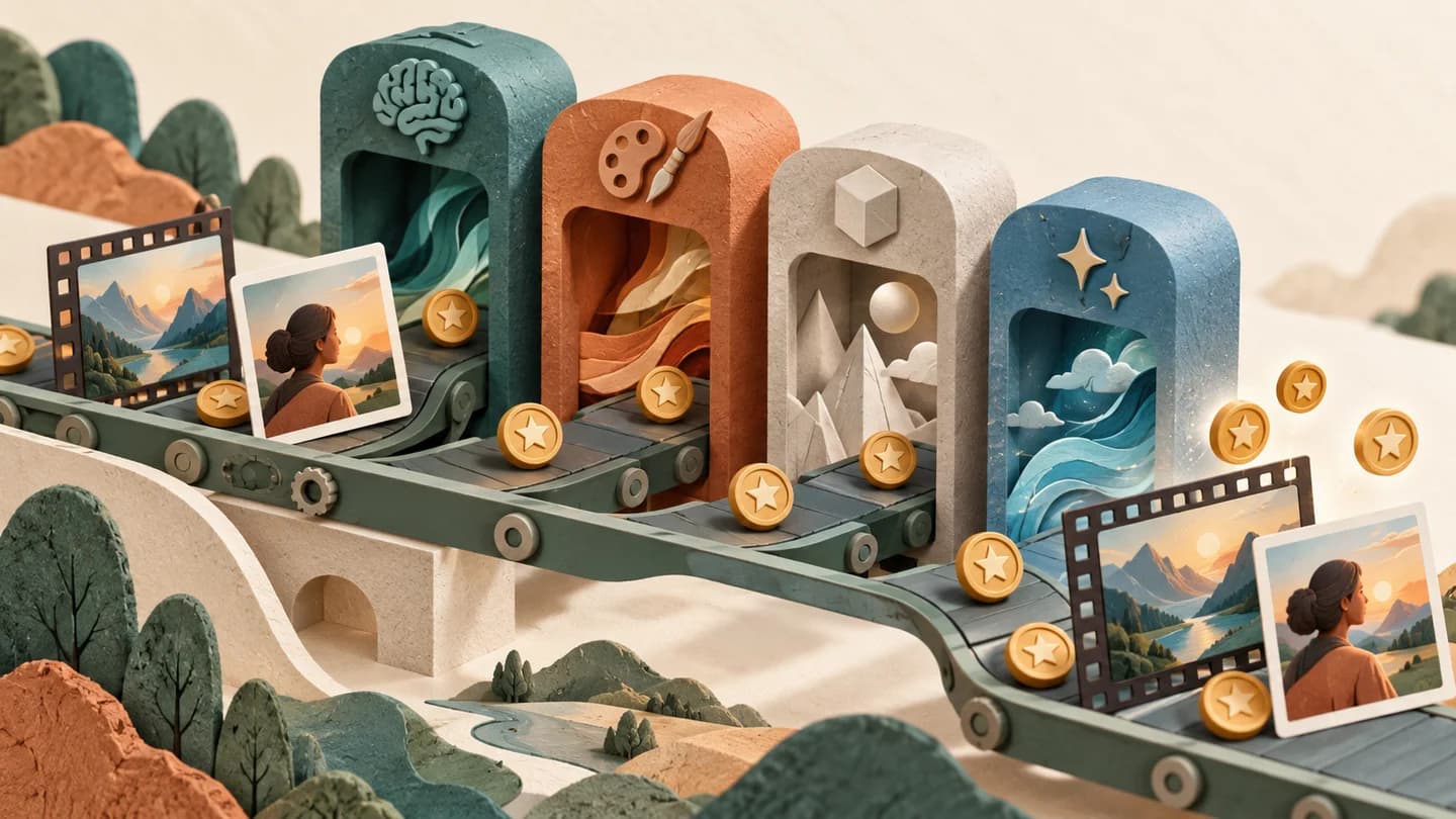 Everygen AI Review: Model Credits and Annual Plan Limits conceptual editorial illustration