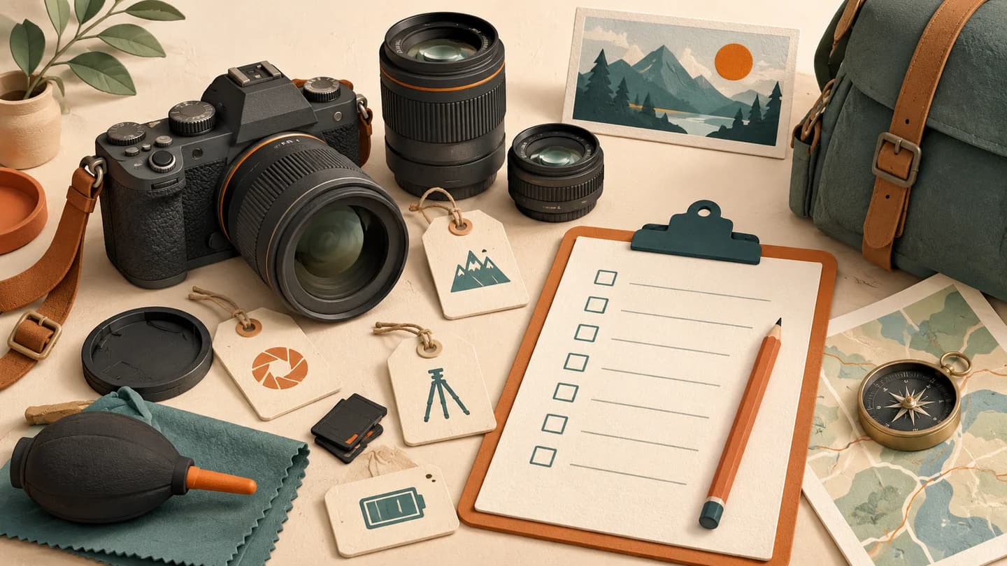 GearDex Review: Camera Inventory and AI Shoot Planning conceptual editorial illustration