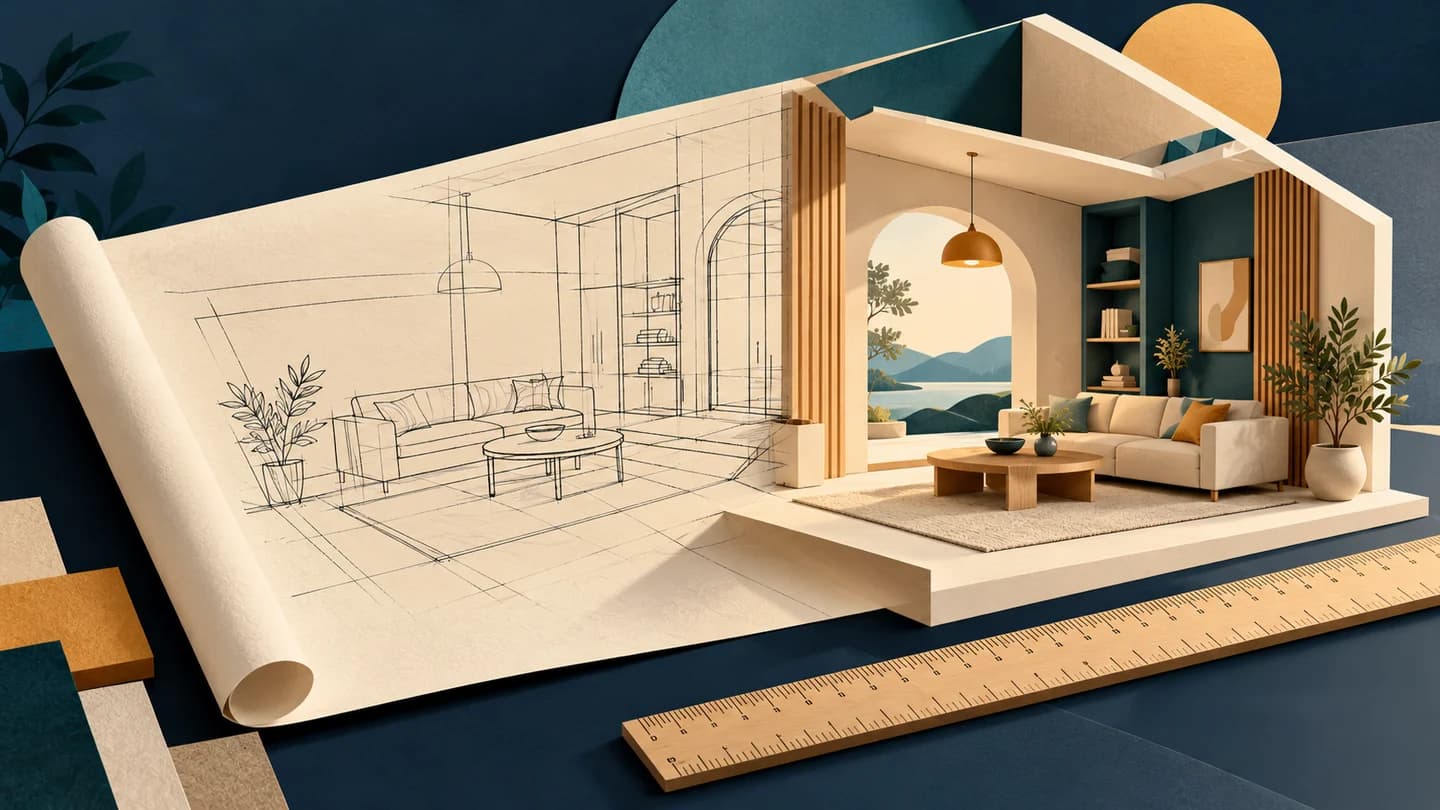GetRender conceptual editorial illustration
