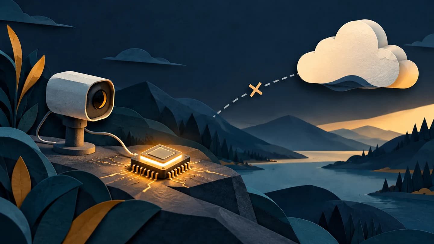Google Adds Synaptics Coral NPU Chip Update to Research Roundup conceptual editorial illustration