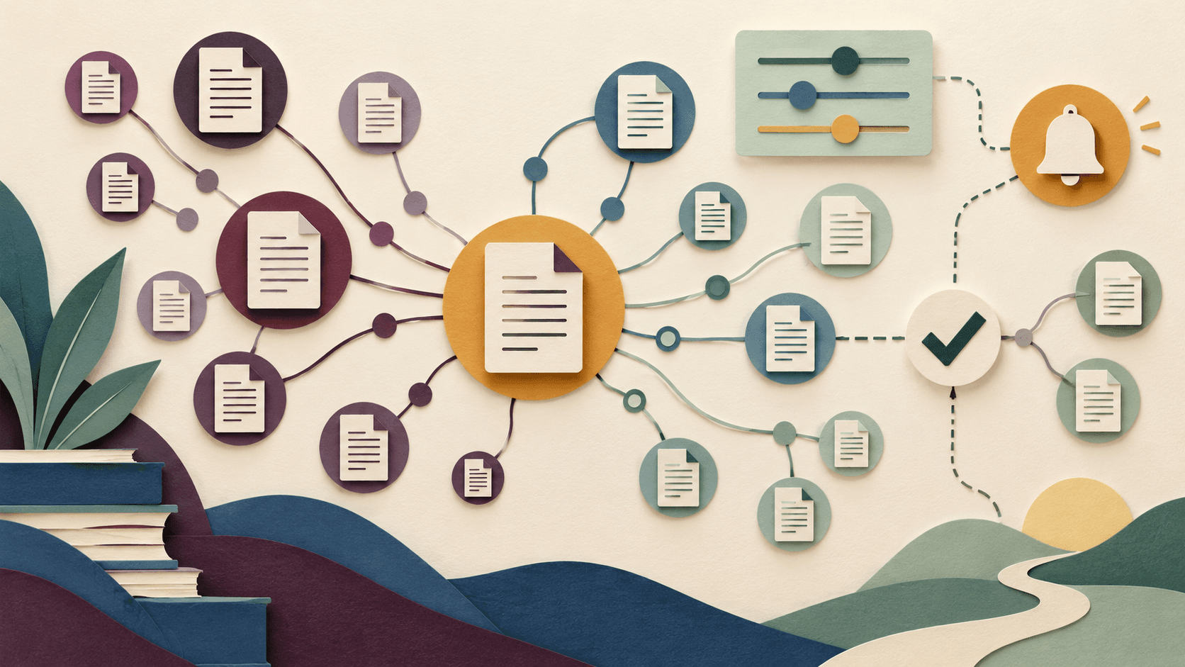 Citation-map discovery kept separate from evidence quality A seed research paper expanding into cited and citing paper clusters with filters, alerts, and an evidence checkpoint
