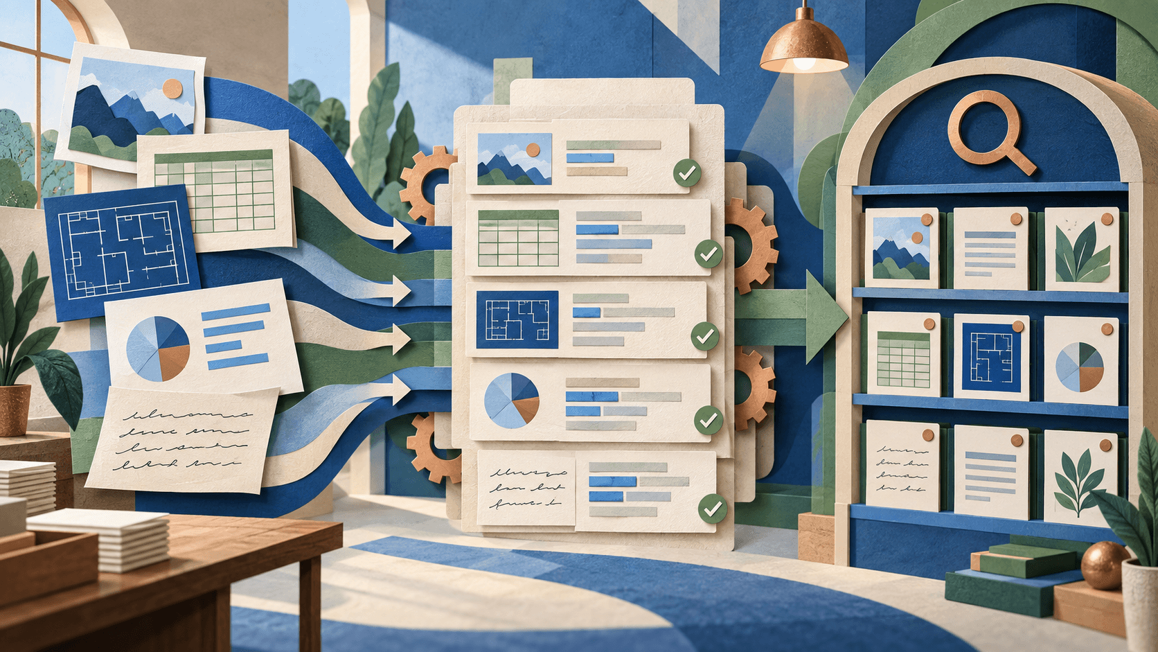 LlamaCloud Review 2026: LlamaParse, Extract, Index, and Pricing Paper-cut document workshop parsing scans, tables, and diagrams into verified fields and a searchable index