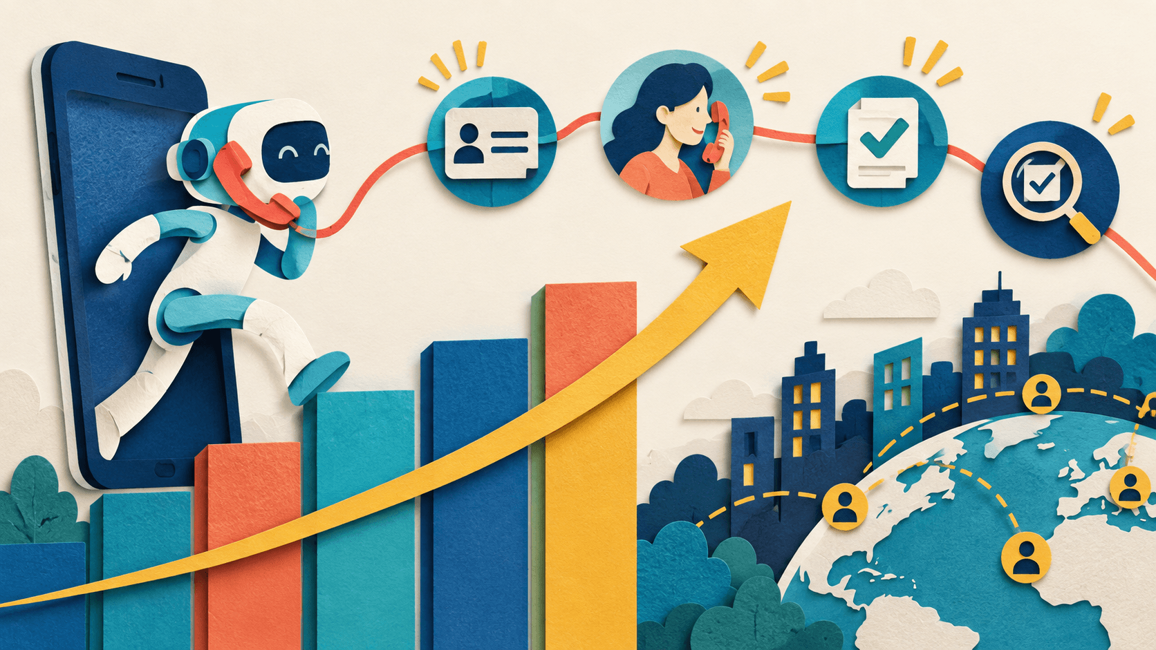 Meta Muse app growth and phone-call testing Abstract paper-cut editorial illustration of a personal AI agent rising on an app chart while a guarded phone call passes through disclosure, approval, and audit controls