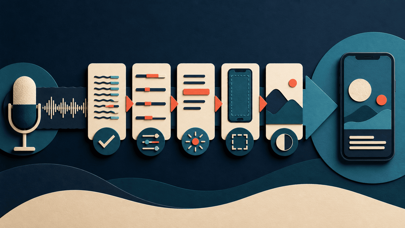 Minvo short-form caption quality workflow Editorial illustration of short-form captions passing checks for transcript accuracy, phrase breaks, restrained emphasis, mobile safe margins, contrast, and sound-off comprehension