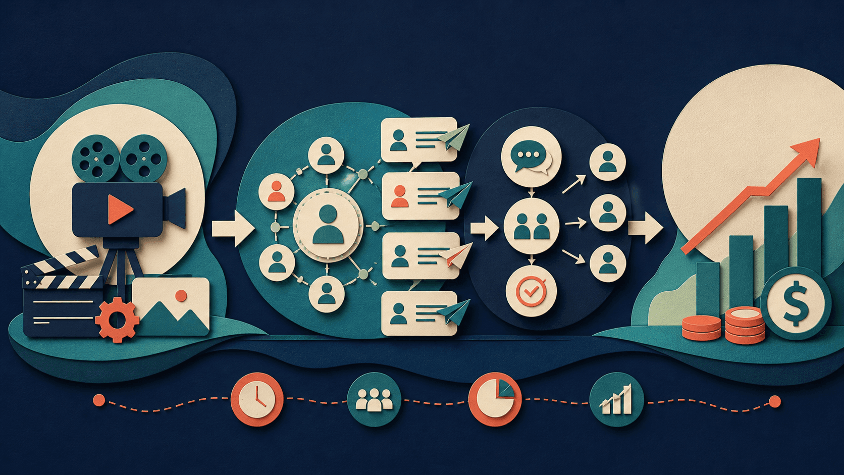 Sendspark pricing and sales video ROI assessment Editorial illustration balancing video production effort, personalization, team cost, qualified replies, meetings, and revenue evidence