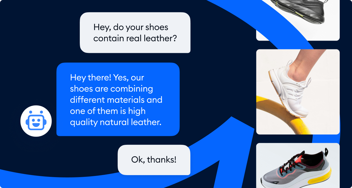 Vendor-provided Lyro example conversation about product materials